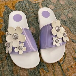 Marc Jacobs Daisy Pave Aqua Slide 38 EU 8 US